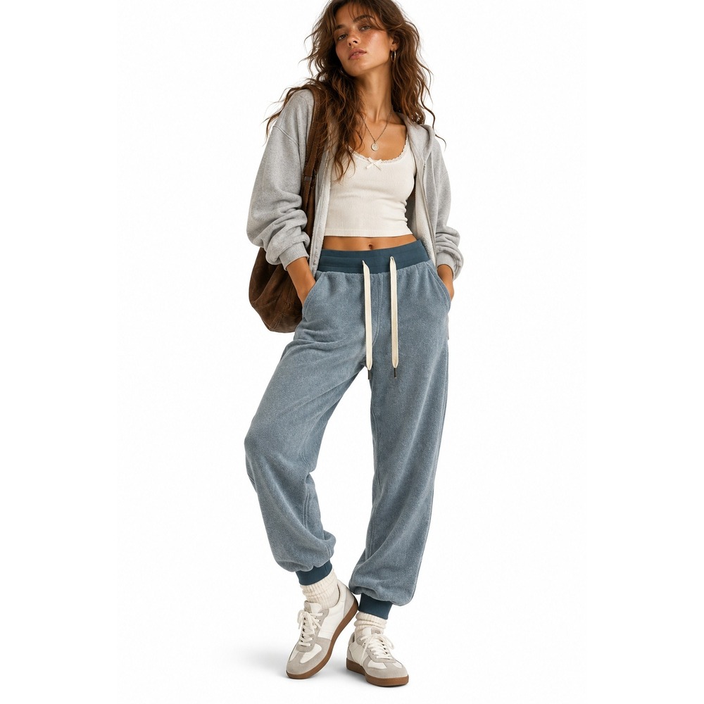Feat Blanket Tapered Jogger XS  Blue Gray Soft Lounge Sweatpants Sustainable